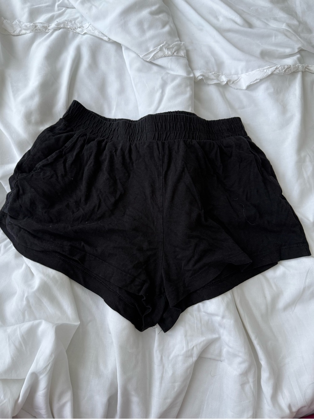 H&M Black Women's Athletic Elastic-Waist Shorts
